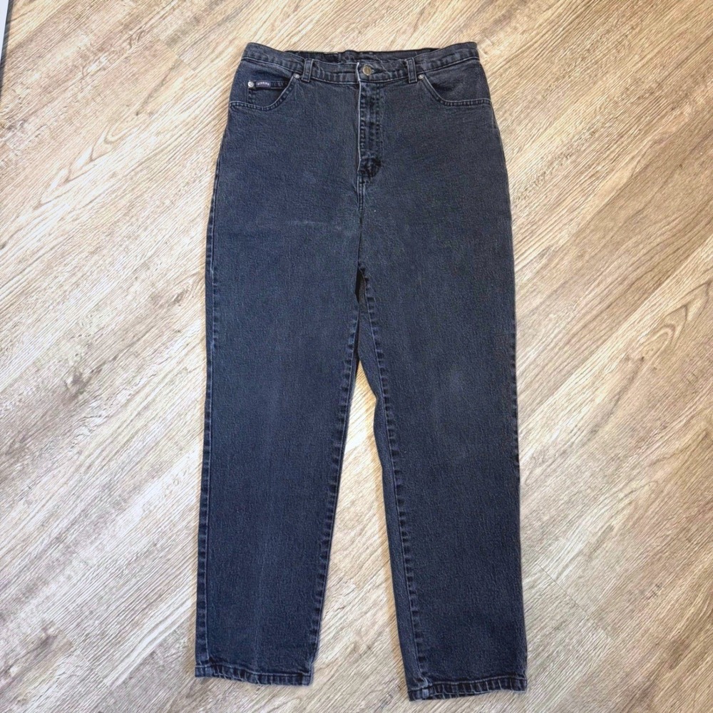 Lee Riders Vintage Black Mom Jeans High Rise Tapered 90's Straight 12 Petite